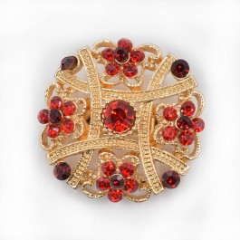 Живописная  ювелирная брошь с фианитами 101-01