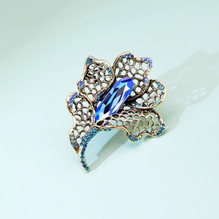 Брошь 8694-синий фото | Brulik