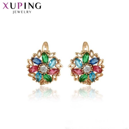 Позолоченные серьги Xuping 96650-мультиколор фото | Brulik