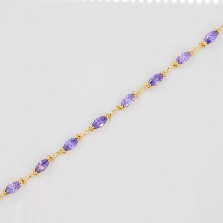 Обворожительный браслет с фианитами 10-7071-фиолетовый фото | Brulik