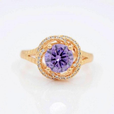 Удивительное кольцо с фианитами оптом 10-1082-фиолетовый фото | Brulik