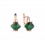 Позолочені сережки Fallon 82200104-зелений фіаніт фото | Brulik