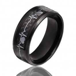 Черное стальное кольцо 125