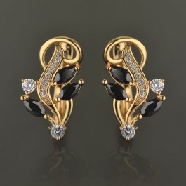 Позолоченные серьги XP 2046-черный
