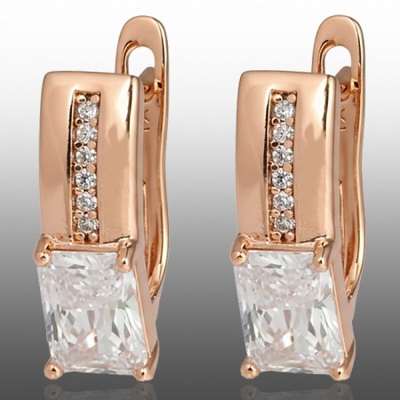 Позолочені сережки Xuping 24336-білі фіаніти фото | Brulik