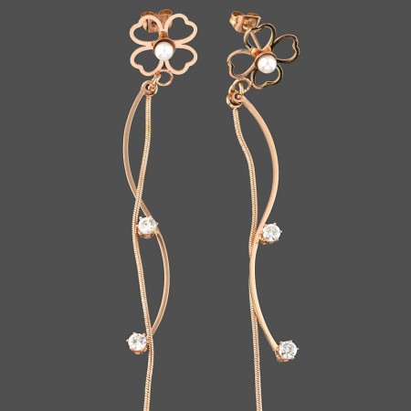 Позолоченные стальные серьги  XP 20339 фото | Brulik