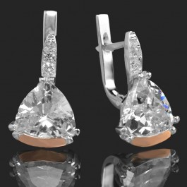 Серебряные серьги с золотыми вставками 20