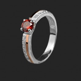Серебряное кольцо с золотыми вставками 40