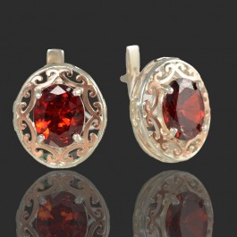 Серебряные серьги с золотыми вставками 53