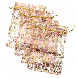 Мешочек 7*9 розовый из органзы для бижутерии 