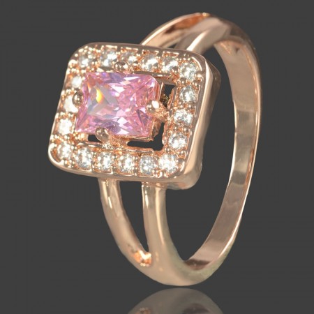 Позолоченное кольцо Fallon 83201410-розовый фианит фото | Brulik