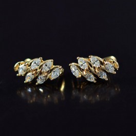 Позолоченные серьги с фианитами 18K 10-9330-белый