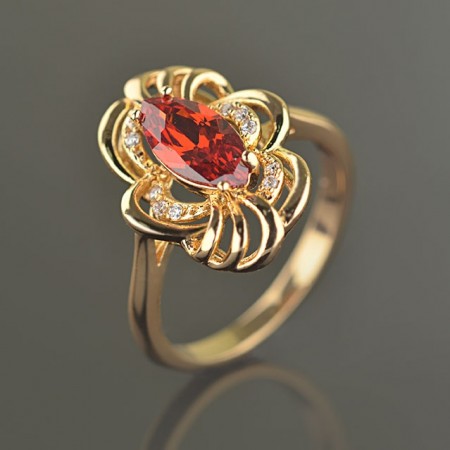 Позолоченное кольцо XP 1836-красный фото | Brulik