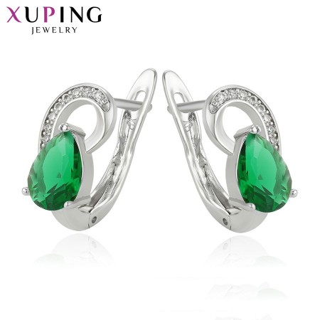 Позолоченные серьги  XP 96354-зеленый фото | Brulik