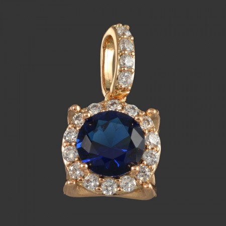 Позолоченный кулон Xuping 3735-синий фото | Brulik