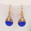 Позолоченные подвесные серьги ХР 29435-синий фото | Brulik