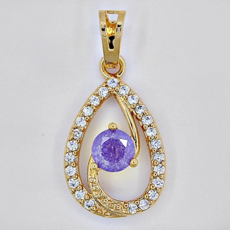 Прелестный кулон в позолоте 32666-фиолетовый фото | Brulik