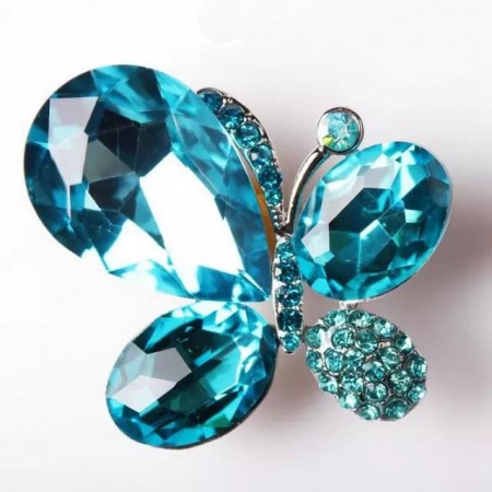 Брошь "Бабочка" 9533 - голубой фото | Brulik