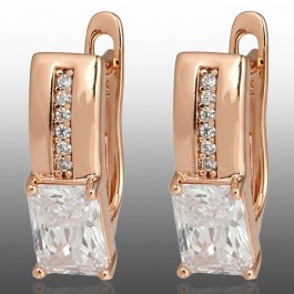 Позолочені сережки Xuping 24336-білі фіаніти