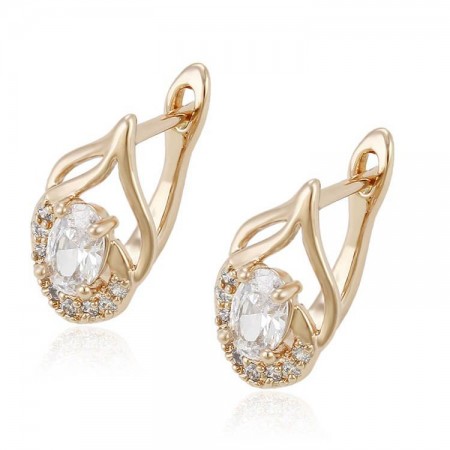 Удивительные серьги с английской застежкой Xuping 92029-белый фото | Brulik