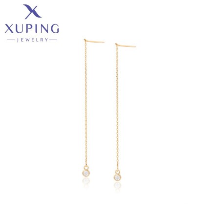 Позолочені сережки гвоздики-протяжки Xuping X000988270 фото | Brulik