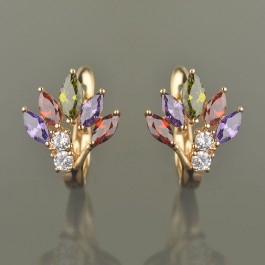 Позолоченные серьги XP 2025-темный мультиколор