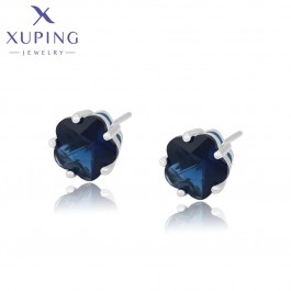 Серьги-гвоздики Xuping A00493480-синие фианиты