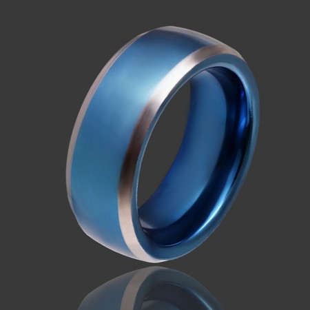 Стальное синее кольцо 148 фото | Brulik