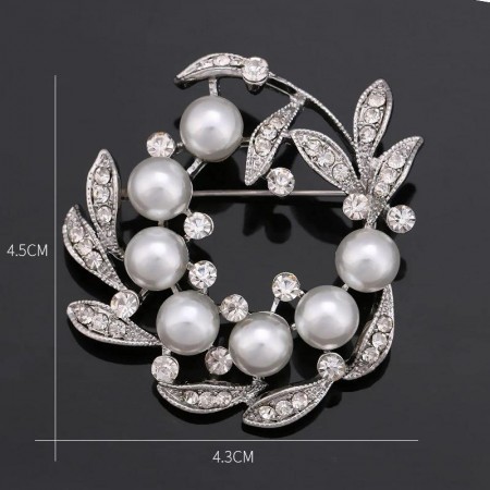 Нежная брошь с жемчугом 7202 фото | Brulik