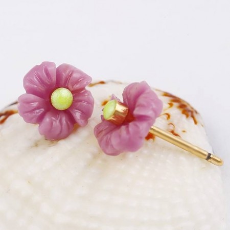 Очаровательные серьги в форме цветков Xuping 91787-лиловый фото | Brulik