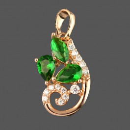  Позолоченный кулон  XP 3622-зеленый