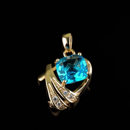 Позолоченный кулон Fallon 8624595- голубой фото | Brulik