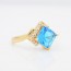 Восхитительное позолоченное кольцо с фианитами Xuping 10-1081-голубой фото | Brulik