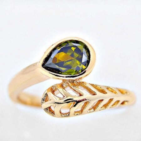 Кольцо "Очарование" 18К 12660-зеленый фото | Brulik