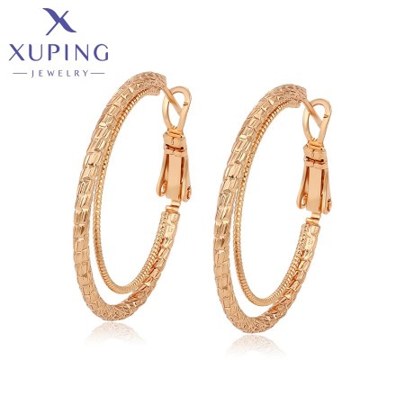 Позолочені сережки кільця Xuping X001021371 фото | Brulik