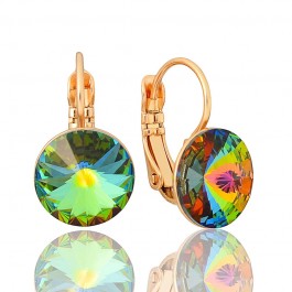  Позолоченные серьги Swarovski Xuping 21769- зеленый