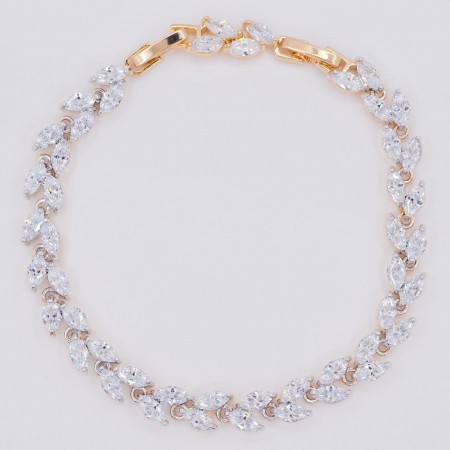 Неповторимый браслет с фианитами оптом 10-7019 - белый фото | Brulik