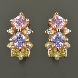 Позолоченные серьги ХР 2833-светлый мультиколор