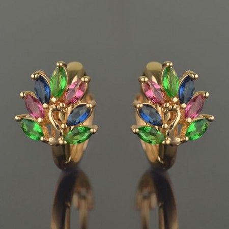 Позолоченные серьги XP 2031 - темный мультиколор фото | Brulik