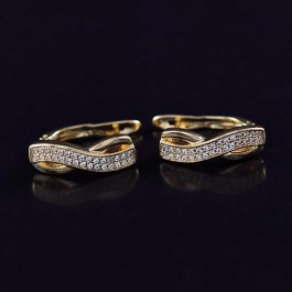 Позолоченные серьги с фианитами 18K 10-9365