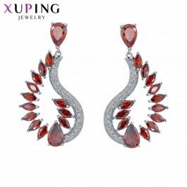  Серьги Xuping 278-1-красные фианиты