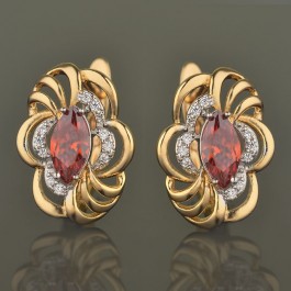 Позолоченные серьги  XP 2334-красный