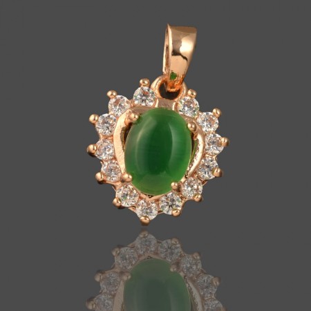 Позолоченный кулон Fallon 86200129-зеленый  фото | Brulik