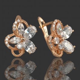 Позолоченные серьги  XP 20066(в одну сторону)