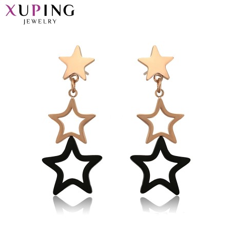 Позолоченные стальные серьги  Xuping 98013 фото | Brulik