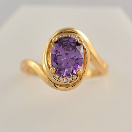 Роскошное кольцо с фианитами в позолоте 10-1907