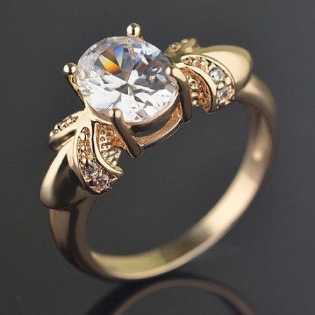 Позолоченное кольцо с фианитами Fallon 83200819 фото | Brulik