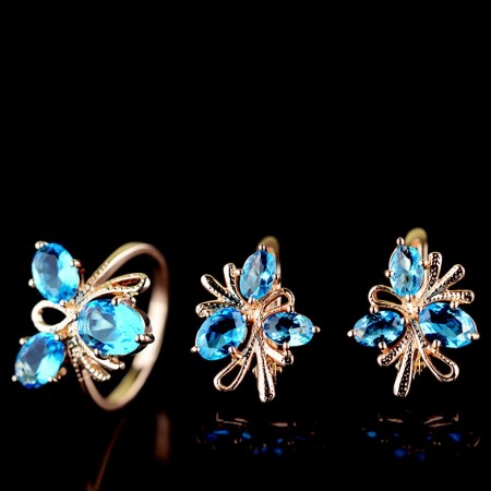 Позолоченный комплект Fallon 81200103 - голубой фото | Brulik