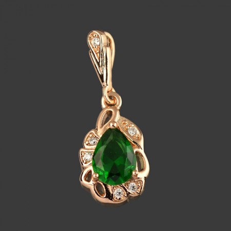 Позолоченный кулон  XP 3626-зелёный фото | Brulik