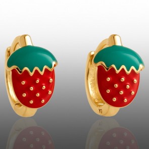 Позолочені дитячі сережки "Полуничка" Xuping 24300 фото | Brulik